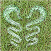 BodyJ4You 2PC Glass Ear Tapers Plugs 4G-16mm Glow Dark Twist Zigzag Gauges Piercing Jewelry - BodyJ4you