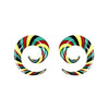 BodyJ4You 2PC Glass Ear Tapers Plugs 6G-14mm Rasta Flag Multicolor Spiral Gauges Piercing Set - BodyJ4you