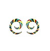 BodyJ4You 2PC Glass Ear Tapers Plugs 6G-14mm Rasta Flag Multicolor Spiral Gauges Piercing Set - BodyJ4you