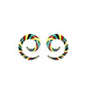 BodyJ4You 2PC Glass Ear Tapers Plugs 6G-14mm Rasta Flag Multicolor Spiral Gauges Piercing Set - BodyJ4you