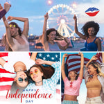BodyJ4You 2PC Tattoo Choker Necklace Set - 90s Accessories Women Teen Girls Kids - Big Heart American Flag 4th July Pendant - Summer Style Gift Idea - BodyJ4you