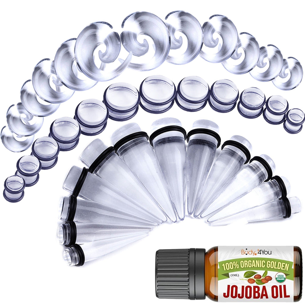 BodyJ4You 36PC Ear Stretching Kit 00G20mm Big Gauges Aftercare Jo BodyJ4you