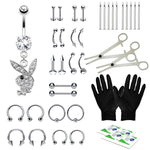 BodyJ4You 36PC PRO Piercing Kit Stainless Steel 14G 16G Belly Ring Tongue Nipple Nose Jewelry - BodyJ4you