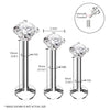 BodyJ4You 3PC Labret Stud Tragus Earring Set 16G Goldtone Black Steel CZ Crystal Helix Monroe Cartilage - BodyJ4you