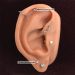 BodyJ4You 3PC Labret Stud Tragus Earring Set 16G Goldtone Black Steel CZ Crystal Helix Monroe Cartilage - BodyJ4you