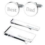 BodyJ4You 4PC Cufflinks Tie Bar Money Clip Button Shirt Father Day Love Best Dad Gift Box Set - BodyJ4you