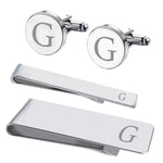BodyJ4You 4PC Cufflinks Tie Bar Money Clip Button Shirt Personalized Initials Alphabet A-Z Gift Set - BodyJ4you
