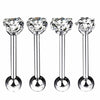 BodyJ4You 4PCS Clear CZ Tongue Rings Set Surgical Steel 14G Straight Piercing Barbells Body Jewelry - BodyJ4you