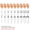 BodyJ4You 50PC Gauges Kit Ear Stretch Aftercare Balm 14G-12MM Black White Splatter Tunnel Plug Taper - BodyJ4you