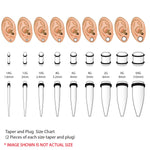 BodyJ4You 50PC Gauges Kit Ear Stretch Aftercare Balm 14G-12MM Multicolor Glitter Tunnel Plug Taper - BodyJ4you