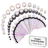 BodyJ4You 50PC Gauges Kit Ear Stretch Aftercare Balm 14G-12MM Multicolor Splatter Tunnel Plug Taper - BodyJ4you