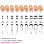 BodyJ4You 50PC Gauges Kit Ear Stretching Aftercare Jojoba Oil Wax | Flexible Tunnel Plugs Expander Tapers | 14G-12mm | Dark Blue Glitter Silicone Acrylic Plastic | Natural Recovery Solution - BodyJ4you