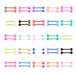 BodyJ4You 50PC Tongue Barbells Nipple Rings 14G Acrylic Ball Flexible Bar 25 Pairs Body Piercing Jewelry - BodyJ4you