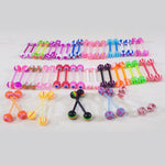BodyJ4You 50PC Tongue Barbells Nipple Rings 14G Acrylic Ball Flexible Bar 25 Pairs Body Piercing Jewelry - BodyJ4you