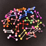 BodyJ4You 50PC Tongue Barbells Nipple Rings 14G Acrylic Ball Flexible Bar 25 Pairs Body Piercing Jewelry - BodyJ4you