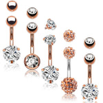 BodyJ4You 5PC Belly Button Rings 14G Stainless Steel CZ Girl Women Navel 5 Replacement Balls Pack - BodyJ4you