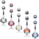 BodyJ4You 5PC Belly Button Rings 14G Stainless Steel CZ Girl Women Navel 5 Replacement Balls Pack - BodyJ4you