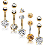 BodyJ4You 5PC Belly Button Rings 14G Stainless Steel CZ Girl Women Navel 5 Replacement Balls Pack - BodyJ4you