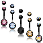 BodyJ4You 5PC Belly Button Rings 14G Stainless Steel CZ Girl Women Navel 5 Replacement Balls Pack - BodyJ4you
