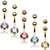 BodyJ4You 5PC Belly Button Rings 14G Stainless Steel CZ Girl Women Navel 5 Replacement Balls Pack - BodyJ4you