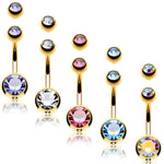 BodyJ4You 5PC Belly Button Rings 14G Stainless Steel CZ Girl Women Navel 5 Replacement Balls Pack - BodyJ4you
