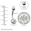 BodyJ4You 5PC Belly Button Rings 14G Stainless Steel CZ Girl Women Navel 5 Replacement Balls Pack - BodyJ4you
