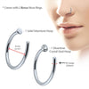 BodyJ4You 6PCS Nose Screw Stud 20G Stainless Steel Nose Hoop Ring Piercing Jewelry (0.8mm) - BodyJ4you