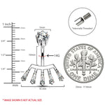 BodyJ4You Belly Button Ring Crown Set CZ Rose Goldtone Steel 14G Girl Woman Navel Body Piercing - BodyJ4you