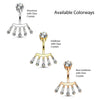 BodyJ4You Belly Button Ring Crown Set CZ Rose Goldtone Steel 14G Girl Woman Navel Body Piercing - BodyJ4you