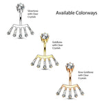 BodyJ4You Belly Button Ring Crown Set CZ Rose Goldtone Steel 14G Girl Woman Navel Body Piercing - BodyJ4you