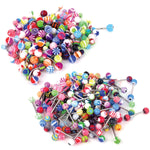 BodyJ4You Belly Rings Tongue Barbells Steel Flexible Bar 14G Acrylic Assorted Mix 25-100PC Jewelry - BodyJ4you