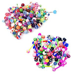 BodyJ4You Belly Rings Tongue Barbells Steel Flexible Bar 14G Acrylic Assorted Mix 25-100PC Jewelry - BodyJ4you