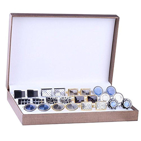 BodyJ4You Cufflink 12 Pairs Two Tone Classy Stylish Men's Cuff Links Elegant Gift Box - BodyJ4you