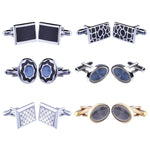 BodyJ4You Cufflink 12 Pairs Two Tone Classy Stylish Men's Cuff Links Elegant Gift Box - BodyJ4you