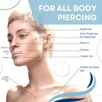 BodyJ4You Piercing Aftercare Drops - Saline Cleanser Natural Recovery Solution - Ear Gauges Nose Lip Belly Button - Wound Wash Keloid Treatment Bump Removal - Sea Salt Aloe Rosemary - 12 x 0.33 Fl Oz - BodyJ4you