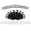 42PC Gauges Kit Ear Stretching 8G-12mm Tapers Plugs Silicone Acrylic Body Piercing Set