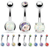 12 Pieces Belly Button Ring Curved Barbell Piercing Jewelry Gift Box