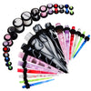 32PC Gauges Kit Ear Stretching 14G-0G Multicolor Marble Acrylic Taper Plug Body Piercing