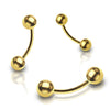 Curved Barbell Goldtone Steel 14G CR 12mm Eyebrow Tragus Nipple Daith Septum Lip - BodyJ4you