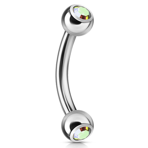 Curved Barbell Multicolor Steel 14G Nipple Eyebrow Daith Tragus Septum Lip - BodyJ4you