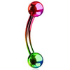 Curved Barbell Multicolor Steel 14G 16G Eyebrow Tragus Nipple Daith Septum Lip - BodyJ4you