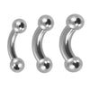 Curved Barbell Steel 00G-18G Eyebrow Tragus Nipple Daith Septum Lip Genital - BodyJ4you