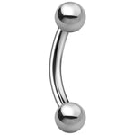 Curved Barbell Steel 00G-18G Eyebrow Tragus Nipple Daith Septum Lip Genital - BodyJ4you