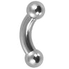 Curved Barbell Steel 00G-18G Eyebrow Tragus Nipple Daith Septum Lip Genital - BodyJ4you