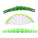 42PC Gauges Kit Ear Stretching 8G-12mm Tapers Plugs Silicone Acrylic Body Piercing Set