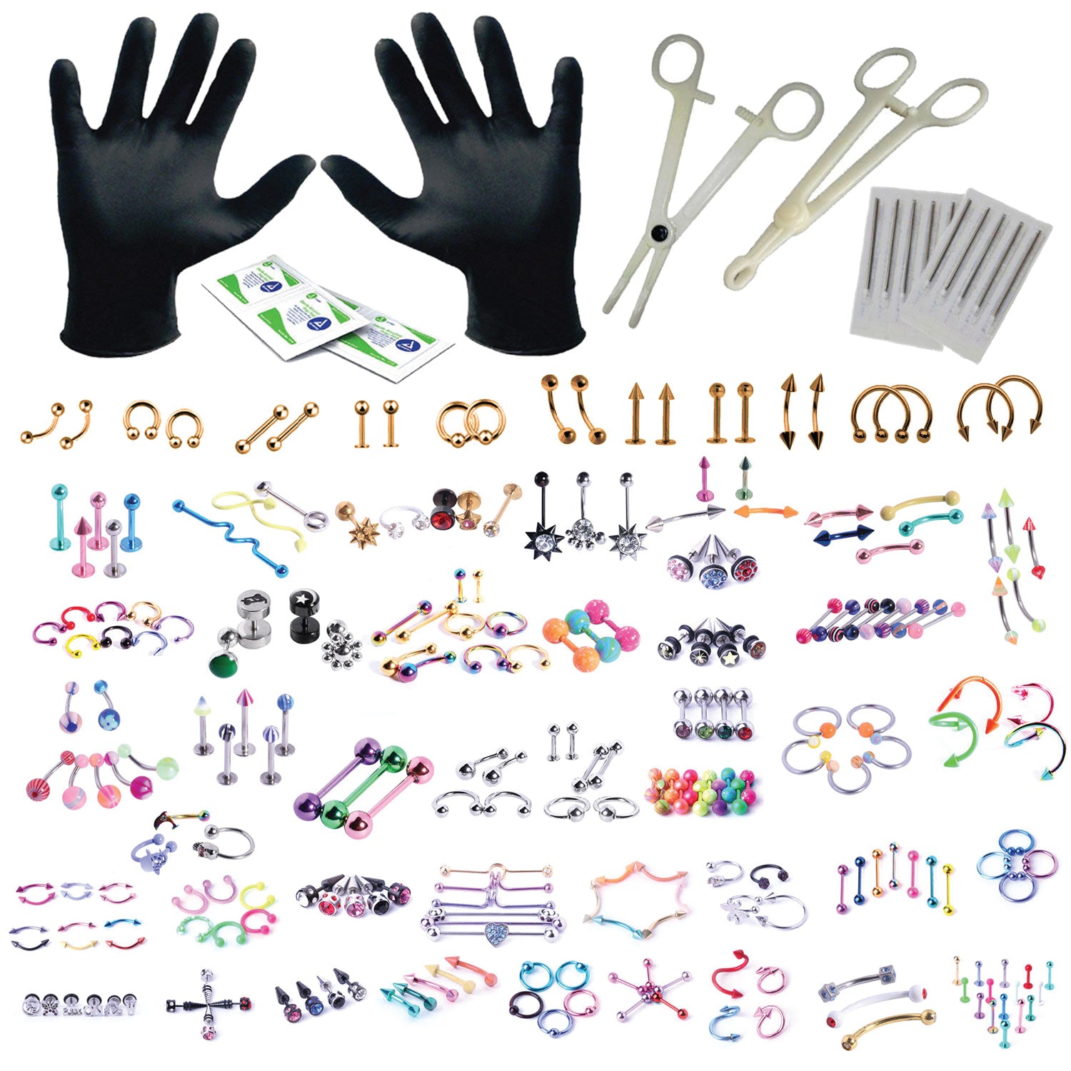 156PC Body Piercing Kit (14, 16G)