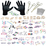 156PC Body Piercing Kit Lot 14G 16G Belly Ring Labret Tongue Tragus RANDOM Mix Jewelry