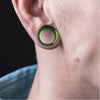 Ear Tunnel Plugs Single Flare Gauges 00G-10G Green Flesh Earrings Stretching Jewelry - BodyJ4you