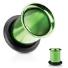 Ear Tunnel Plugs Single Flare Gauges 00G-10G Green Flesh Earrings Stretching Jewelry - BodyJ4you
