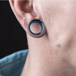 Ear Tunnel Plugs Single Flare Gauges 00G-10G Light Blue Flesh Earrings Stretching Jewelry - BodyJ4you